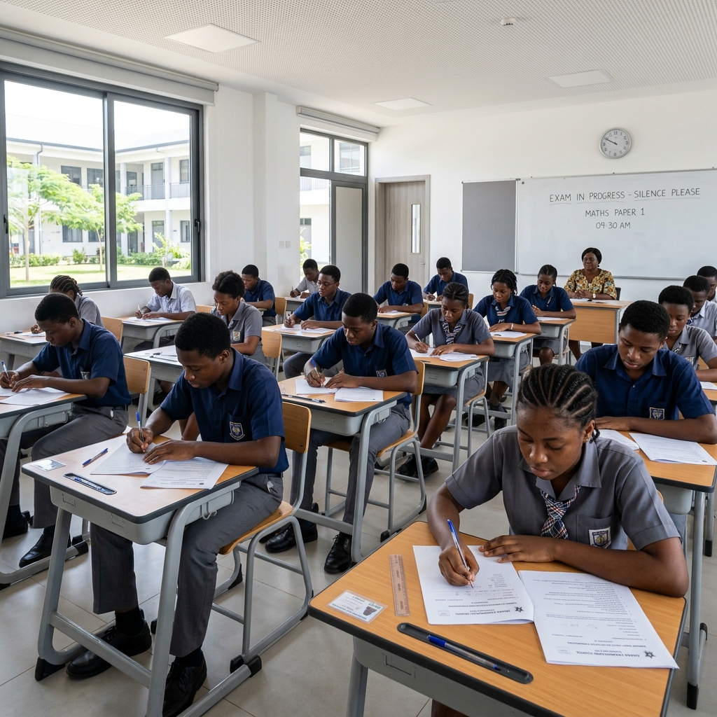Students taking exam